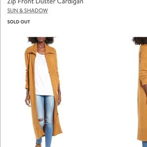 Sun and shadow zip front duster cardigan